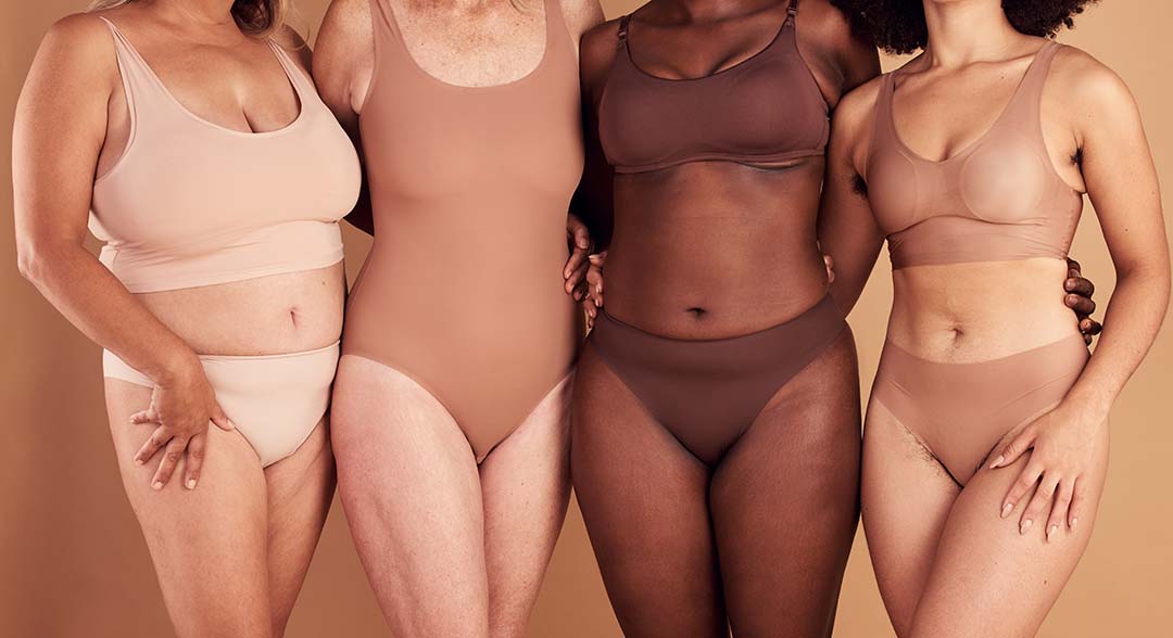 Best Types of Breast Lifts, four women with different types of breasts.